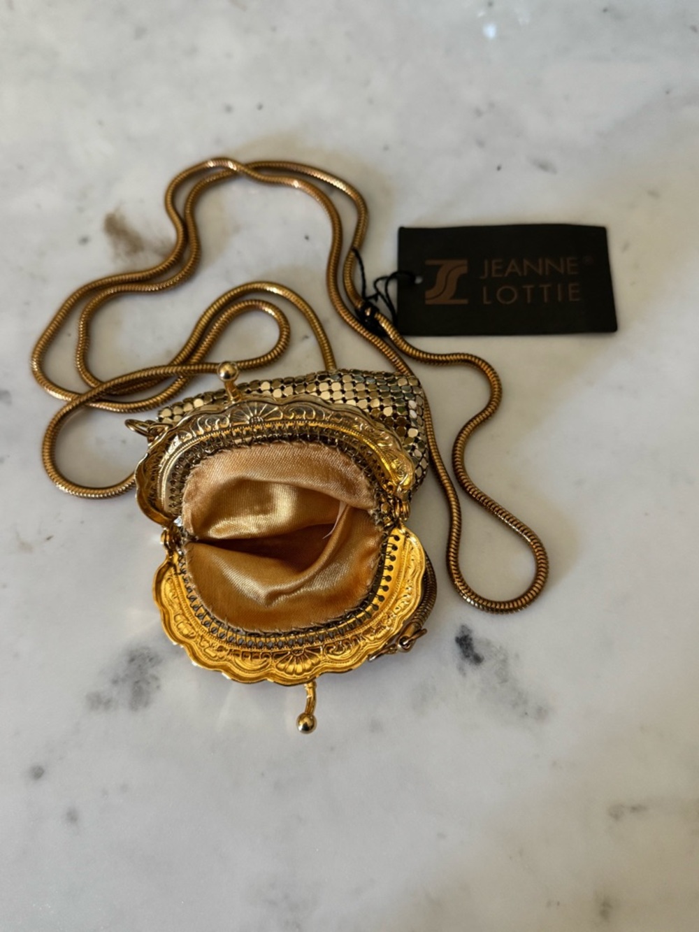 Jeanne Lottie Gold Sequin Mini Pouch Crossbody Bag - Picture 3 of 8